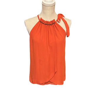 Goldray Elegant Layered Halter Beaded Neckline Top
